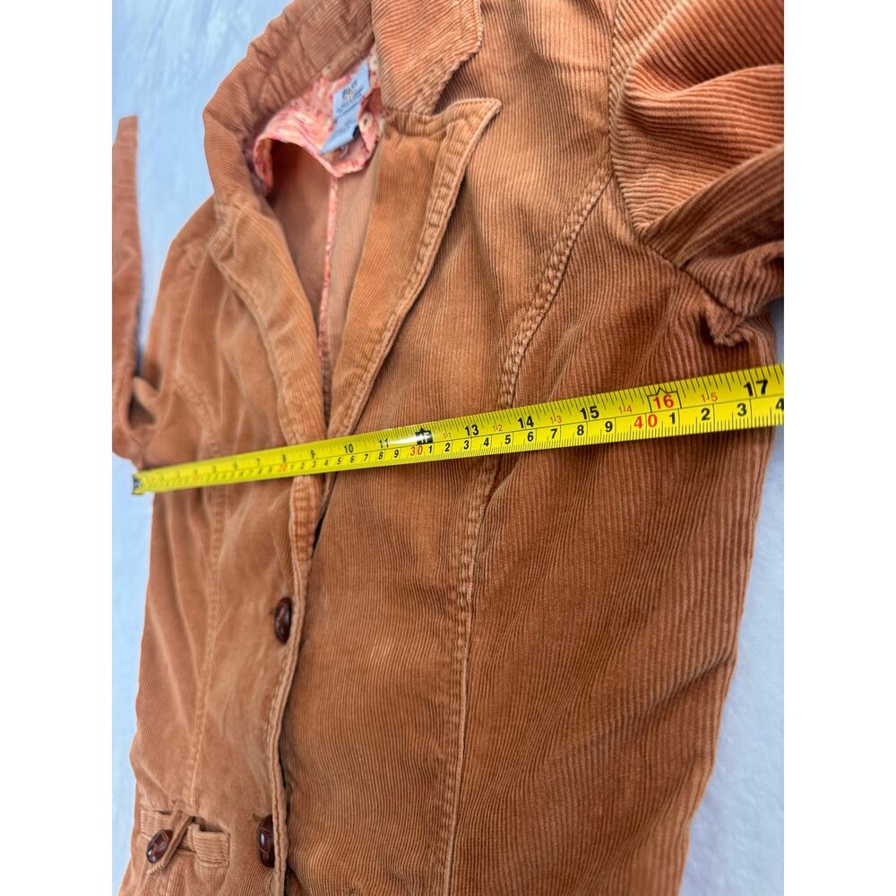 Vintage Y2K Bass Jeans XS Corduroy Blazer Jacket Cognac Tan Floral Lined - Picture 9 of 10